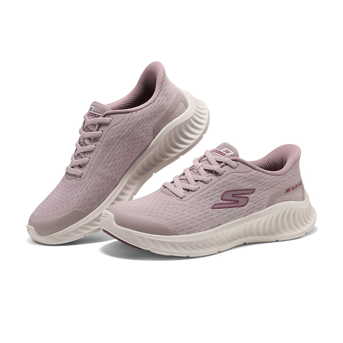 Skechers斯凯奇2026新款女士轻盈舒适透气网布闪穿健步鞋125664