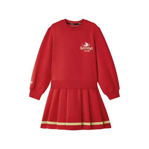 Skechers斯凯奇2026新款女孩舒适柔软百搭针织针织连衣裙L126G021