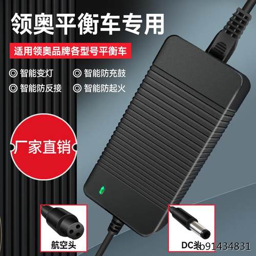领奥儿童智能电动平衡车36V锂电池组充电器原装通用电瓶三孔插头