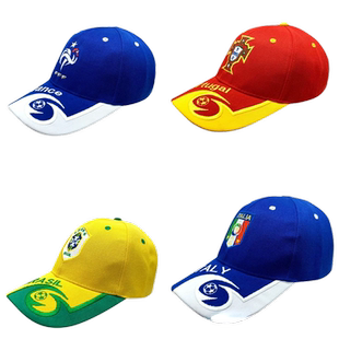 足球迷帽子纪念品巴西班牙葡萄牙法国阿根廷遮阳鸭舌帽球队刺绣帽