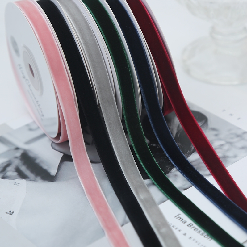 1cm天鹅绒丝带单面植绒带绒带丝带饰品辅料装饰毛绒diy手工缎带