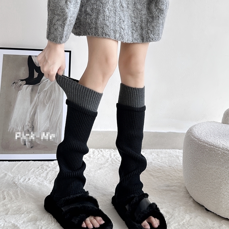 瑜伽裤袜套女中筒秋冬季保暖显瘦y2k小腿袜套女冬天堆堆袜厚长袜