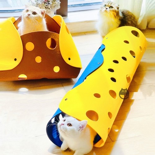 猫隧道迷宫钻洞毛毡通道钻洞滚地龙可折叠收纳躲猫猫咪玩具可拼接
