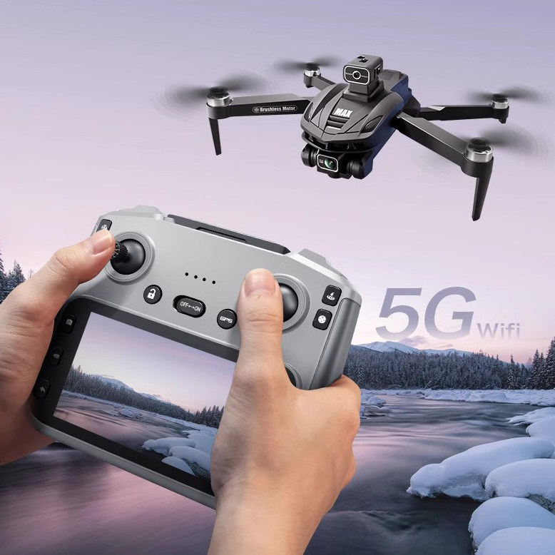 V168 Max液晶屏控无人机无刷航拍智能避障四轴遥控飞机GPS Drone