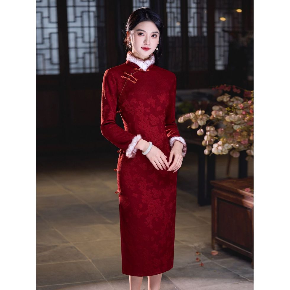 红色旗袍敬酒服新娘2025新款