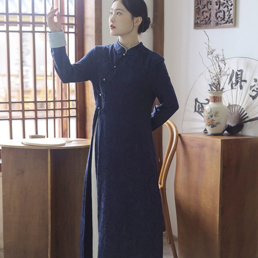 9663秋新中式旗袍改良汉服女茶服新中式禅意禅服中国风唐装连衣裙