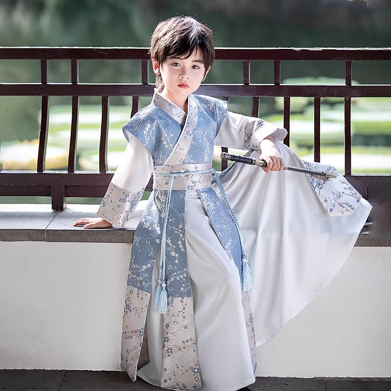 男童汉服中国风古装侠客帅气少爷演出服儿童国学服唐装明制四季款
