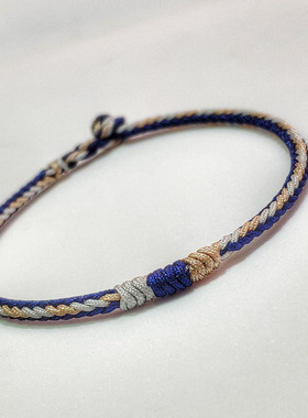 鸿运阁原创简约时尚百搭男女四面佛八股编平安幸运手绳金刚结手链