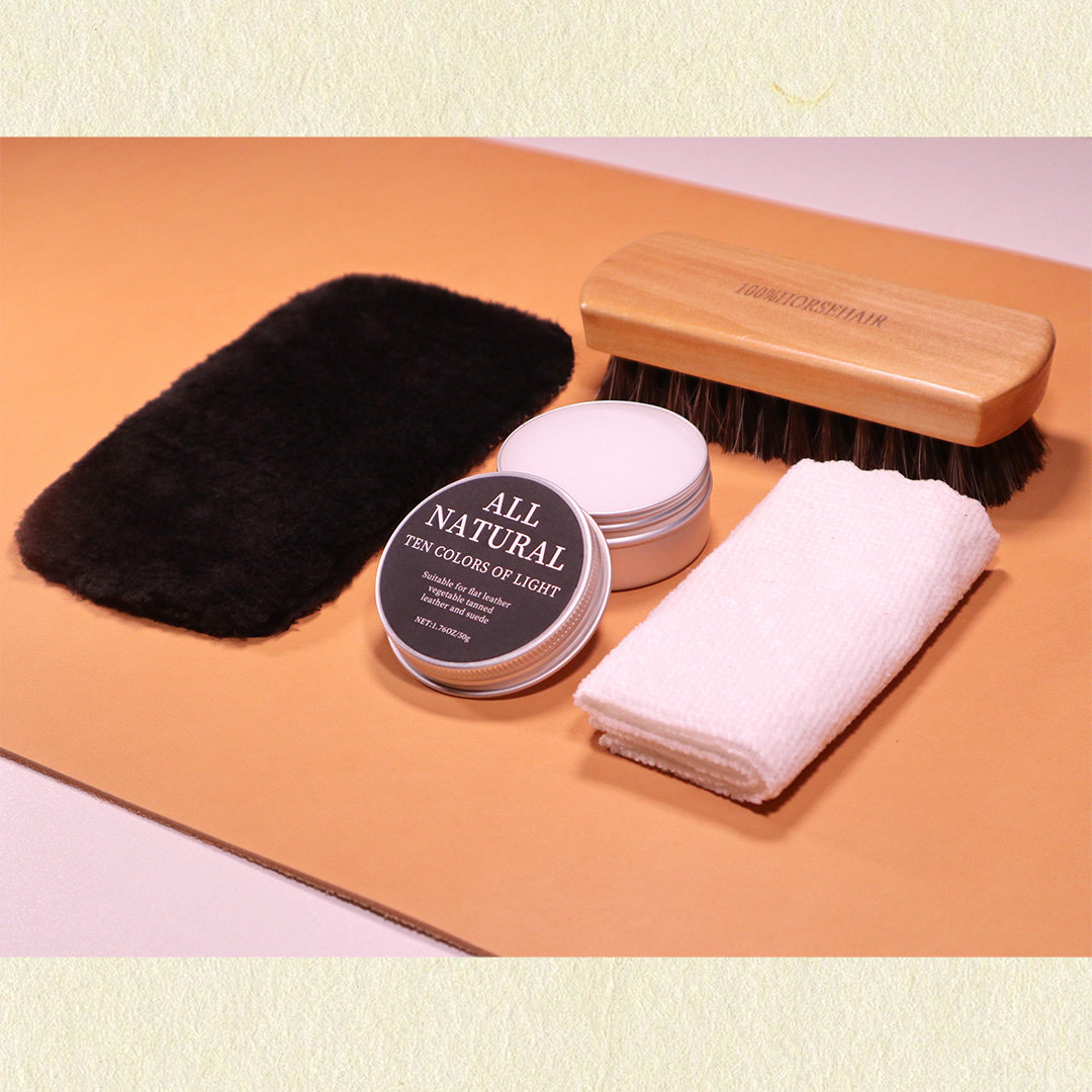 皮革护理工具包貂油马毛刷真皮植鞣革滋养除尘抛光皮包手账本保养