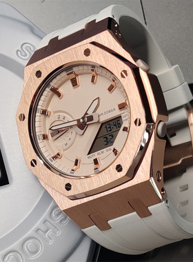 卡表GMAS2100潮流改装小号农家橡树 八角金属表壳搭配氟橡胶表带