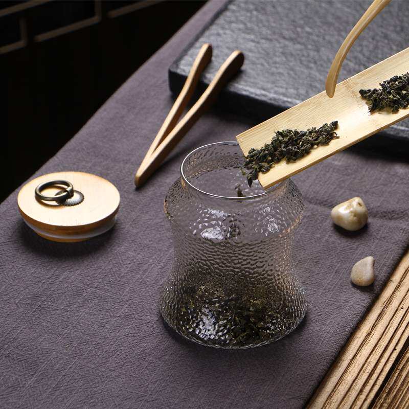 茶叶罐茶罐糖果锤纹玻璃木盖茶仓家用半斤装储物密封罐茶叶醒|ruв категории посуда, чайный сервиз, чайница - от Buy2taobao.com для оказания профессиональной услуги покупки агента Taobao