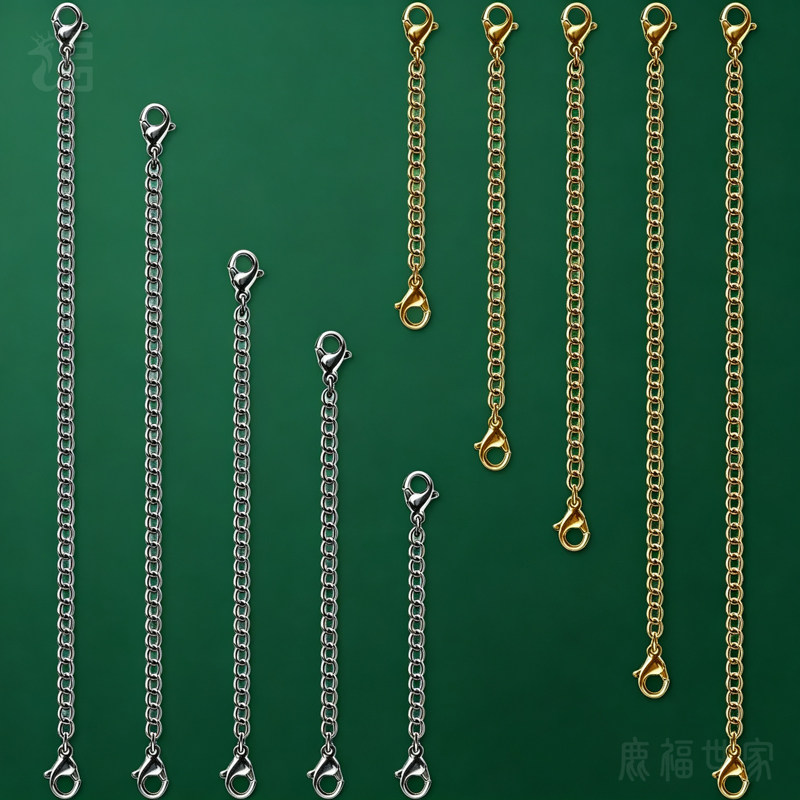 项链手链延长链双头龙虾扣可diy尾链编绳延长手工配件