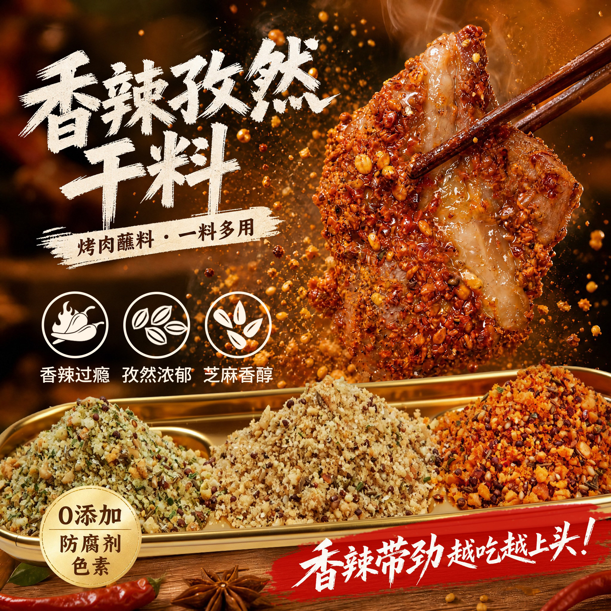 烤肉蘸料韩式蘸酱干料烧烤调料撒料调味孜然粉东北干碟辣椒面家用