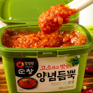 盒蒜蓉辣酱 清净园包饭酱500g 进口 烤肉蘸酱蔬菜蘸酱 韩国原装