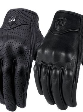 夏季新款Icon摩托车手套骑行机车男骑士防摔真皮透气羊皮AGVICON