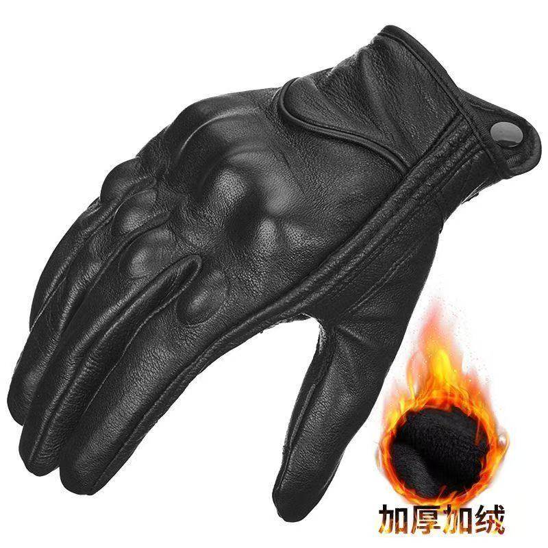 摩托车骑行真皮手套男复古机车骑士手套防摔耐磨触屏防风四季通用