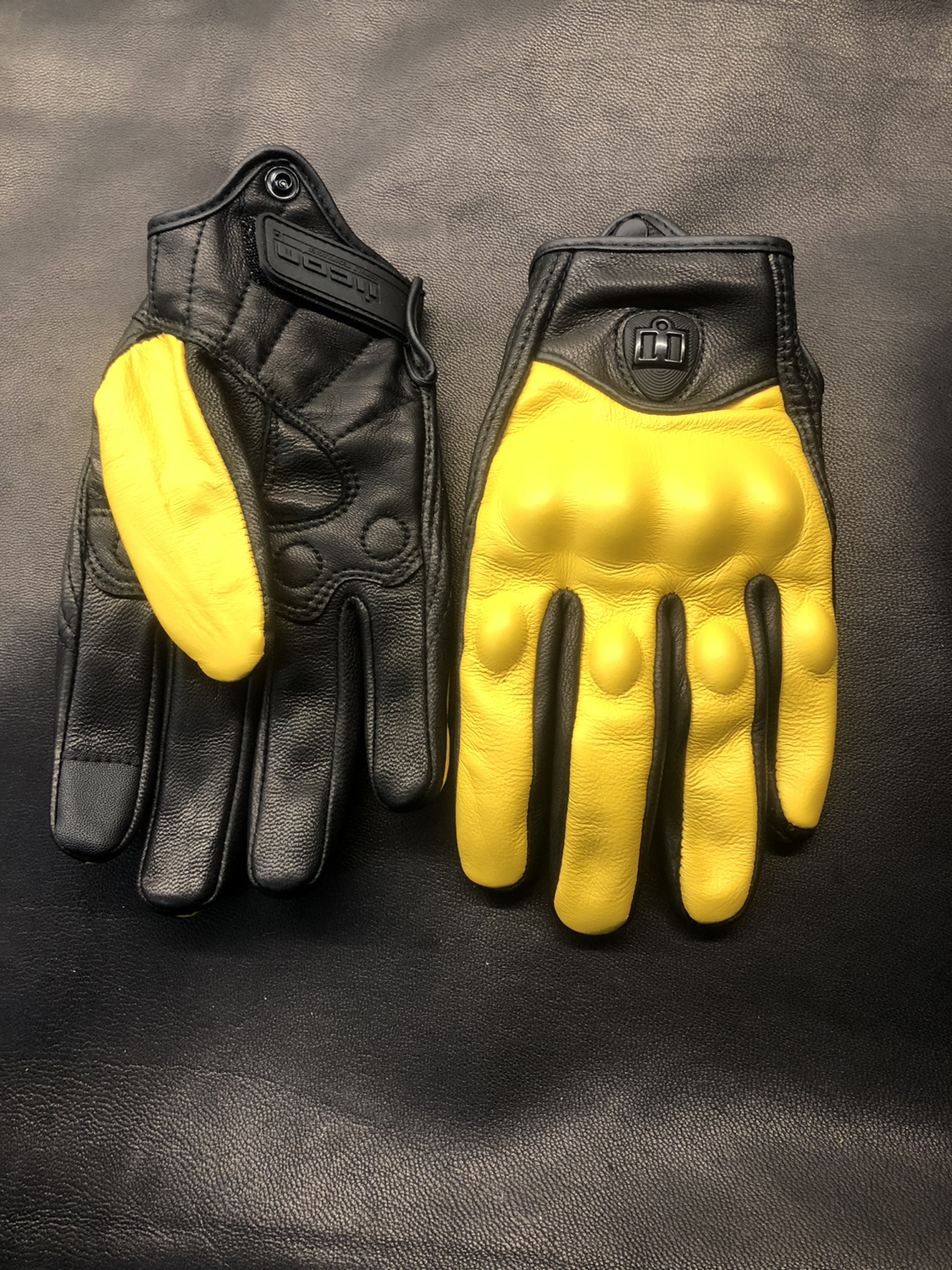 四季水泥灰新款复古哈雷摩托车手套骑行机车男女防摔真皮黄色透气