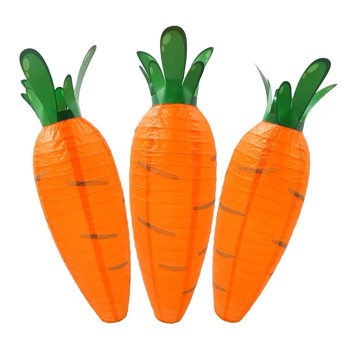 彩色胡萝卜幼儿园手工diy灯笼创意纸灯笼可折叠派对装饰摄影道具