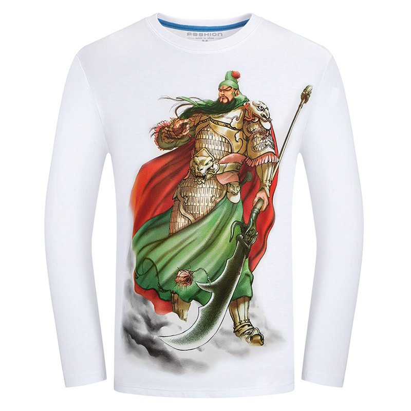 Cpai/ Spring and autumn season 3D printing Long sleeve T-shirt Europe and America Large men's wear Guan Yuin the Men's clothing, T-shirt  category - from Buy2taobao.com to provide professional Taobao agent buy service