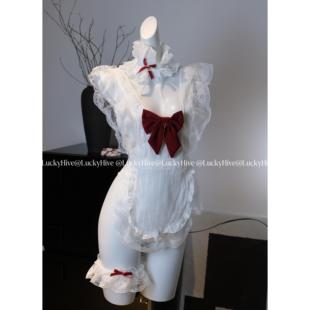 LuckyHive恋爱降临 甜美纯欲 性感内衣蝴蝶结女佣围裙可爱女仆套装