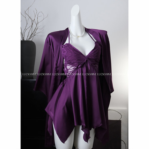 LuckyHive蕾丝吊带睡裙夏薄款