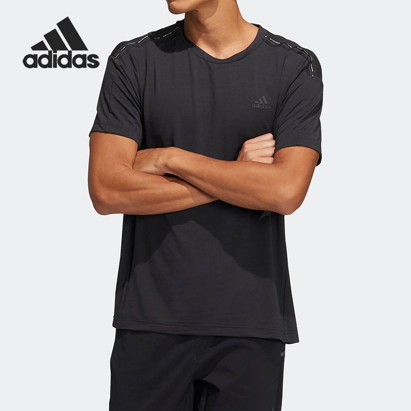 阿迪达斯Adidas0 男子纯色百搭运动休闲透气V领短袖T恤HE9940