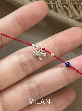快乐至上~S925银小马青金石手绳
