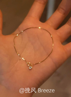 S925纯银金色泡泡钻手链女