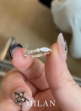 摸会小鱼！S925纯银拉丝小鱼戒指