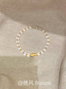 S925纯银金色小鱼手串女
