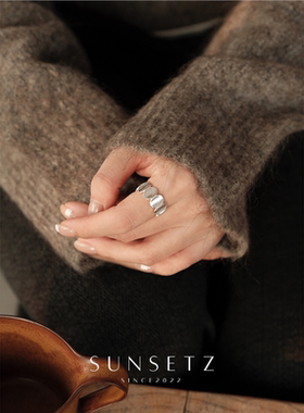 鱼鳞亮片戒指女小众设计食指戒