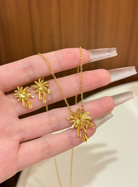 两件套不掉色金色烟花毛衣链秋冬