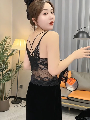福利价蕾丝蝴蝶美背吊带背心网红爆款吊带背心