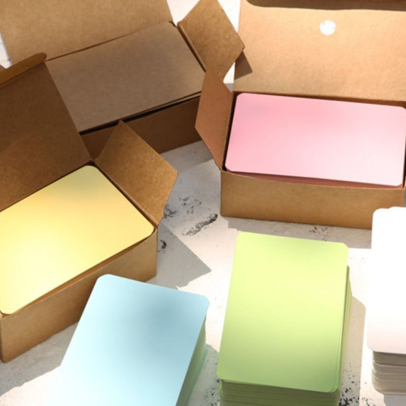 黑色空白单词卡片明信片书签留言卡识字硬卡情人节携带