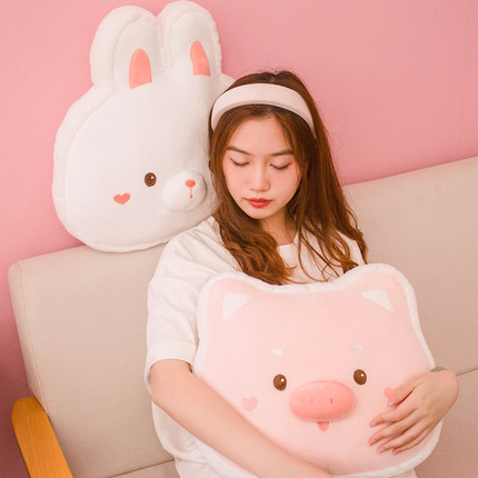 超软可爱卡通猪抱枕靠垫毛绒玩具靠枕兔子学生午休枕头少女心礼物