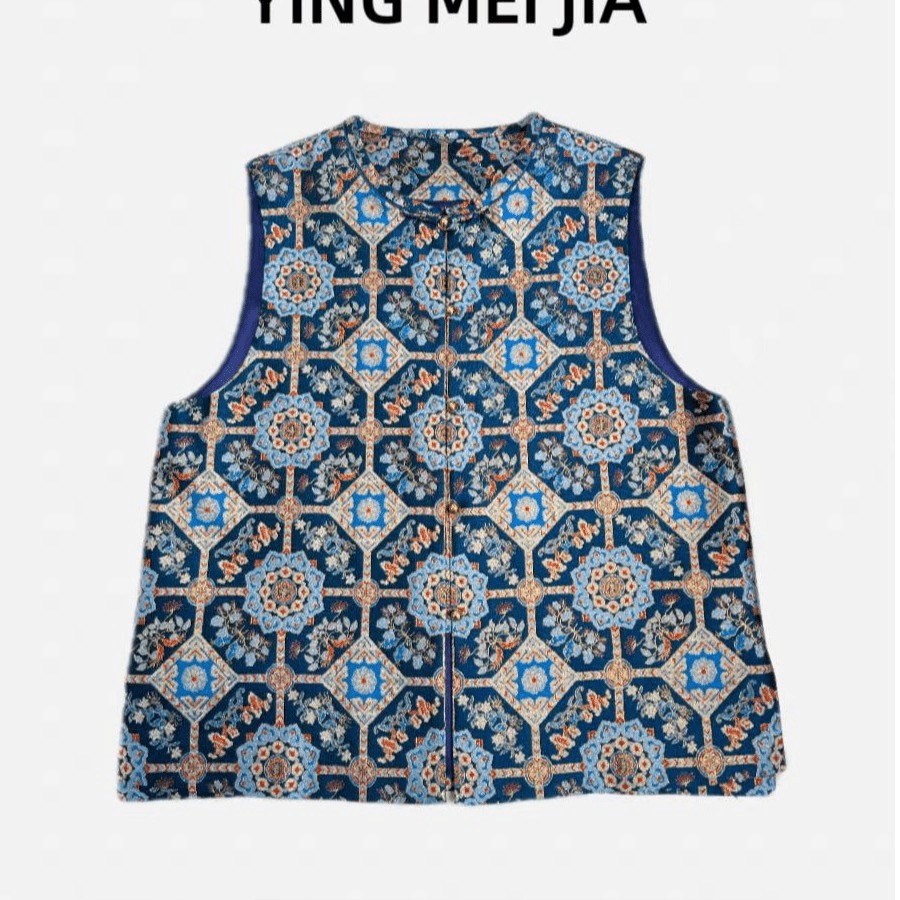 DY2937钱小萍名家带钢印仙草宝相花马甲宋锦100桑蚕丝新中式国风