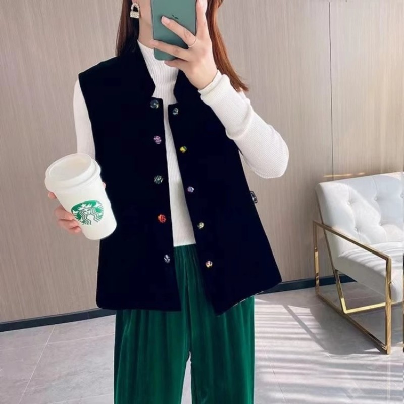 清仓马甲DY810樱美嘉中式桑蚕丝丝绒四季可穿马甲撞色双面双穿