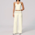 4549 Vest + 4549 Wide-Leg Pants—Milk White with Black Polka Dots
