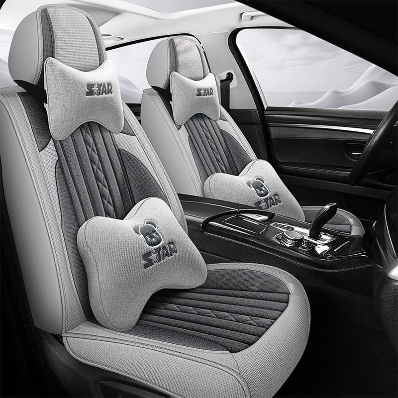 亚麻汽车坐垫座套2017款16专用速腾1.2 1.4舒适型1.6手自动挡