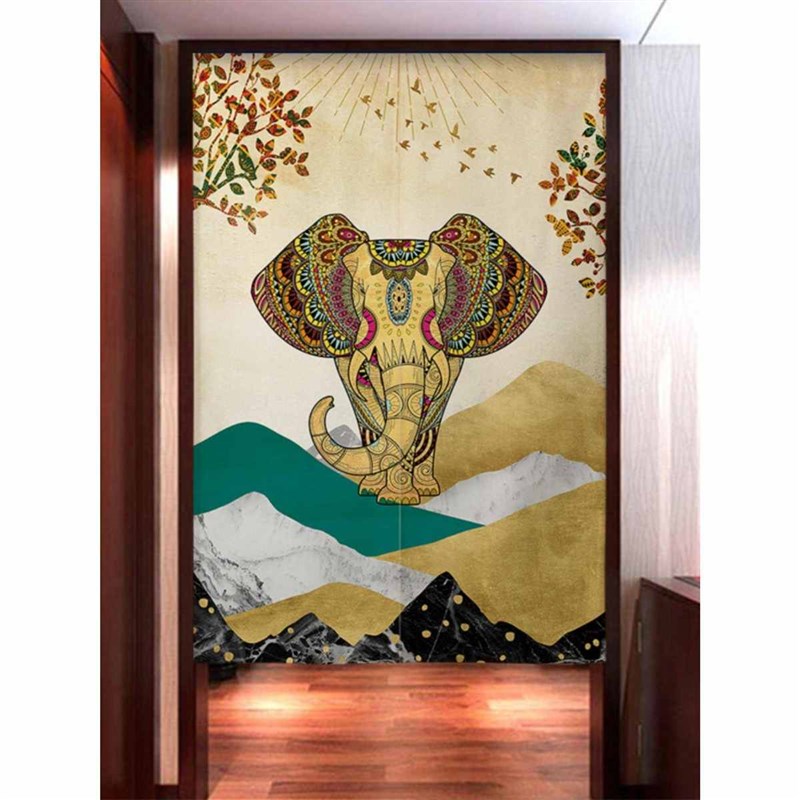 适用布免帘帘子卧室定制帘奢隔断门帘家用打孔遮挡布帘艺厨房轻厕