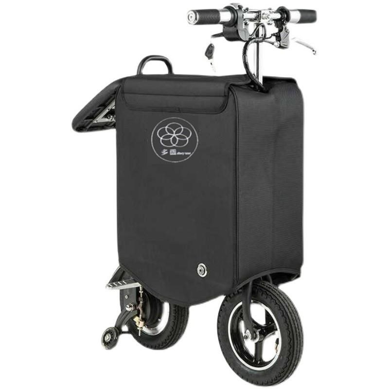 现货电动行李箱折叠电动代步车母子大型拉杆箱包骑行电动自行车汽