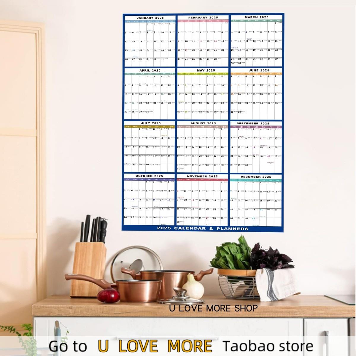 2025 Planner Wall Planner Landscape Format Poster Calendar