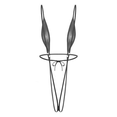 ace-up Bathing Suit Sheer Mesh Crotchless Bodysuit Slingkini