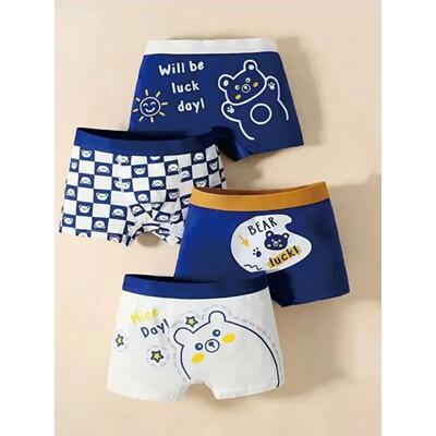 4Pcs/Lot Boy Cotton Underwear Boxer Kids Children Panties 2