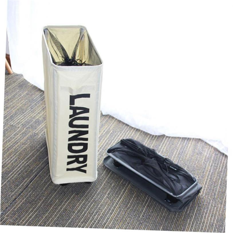 Laundry Basket Foldable Dirty Clothes With Wheels Organizer