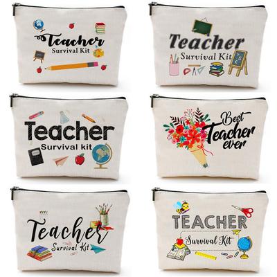Teacher gift Makeup bag Portable stationery storage bag