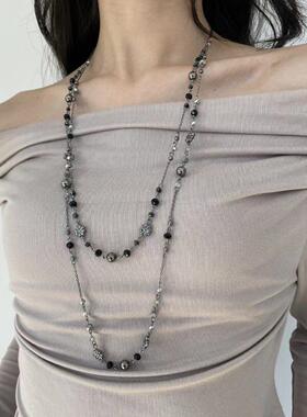 Beaded long necklace collarbone chain for women项链锁骨链女