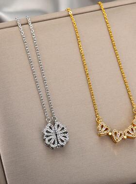 Vintage Lucky Four Leaf Clover Necklaces for Women Goth Love