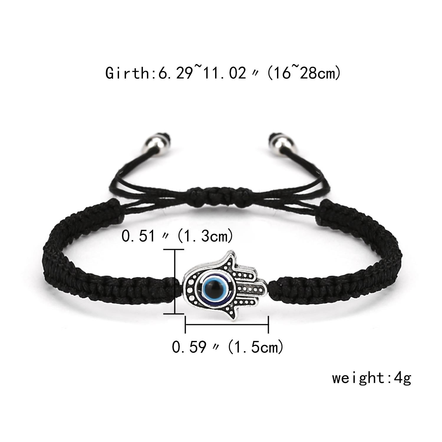 2PCS Blue Evil Eye Couple Bracelet Sets for Woman Men Charm