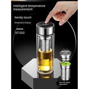 Double tumbler tea water separation infuser cup 双层玻璃水杯